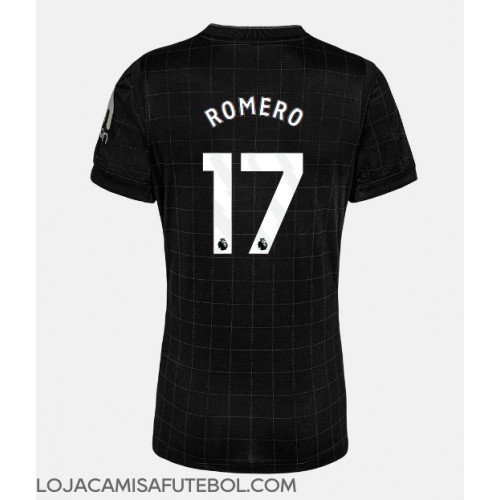 Camisa de Futebol Tottenham Hotspur Cristian Romero #17 Equipamento Secundário Mulheres 2025-26 Manga Curta
